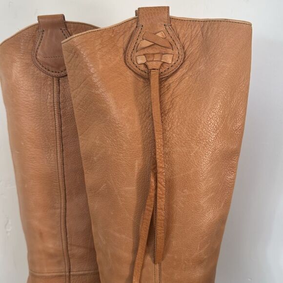 Coach Selena Tan Leather Knee-High Heeled Boots Western Boho Women’s Size 11 EUC - Picture 11 of 15